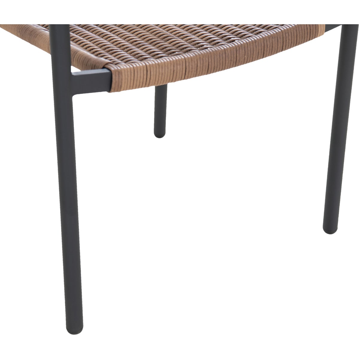 Sunjoy Heavy-Duty Steel Outdoor Brown Wicker Stacking Dining Chair With Black Frame Image 7