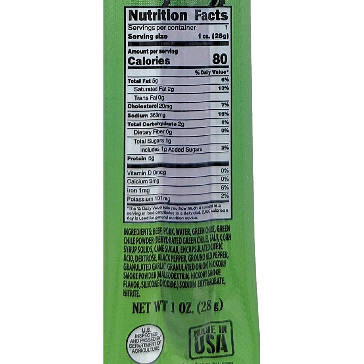 Pearson Ranch Jerky Green Chile Beef & Pork Snack Stick Image 4