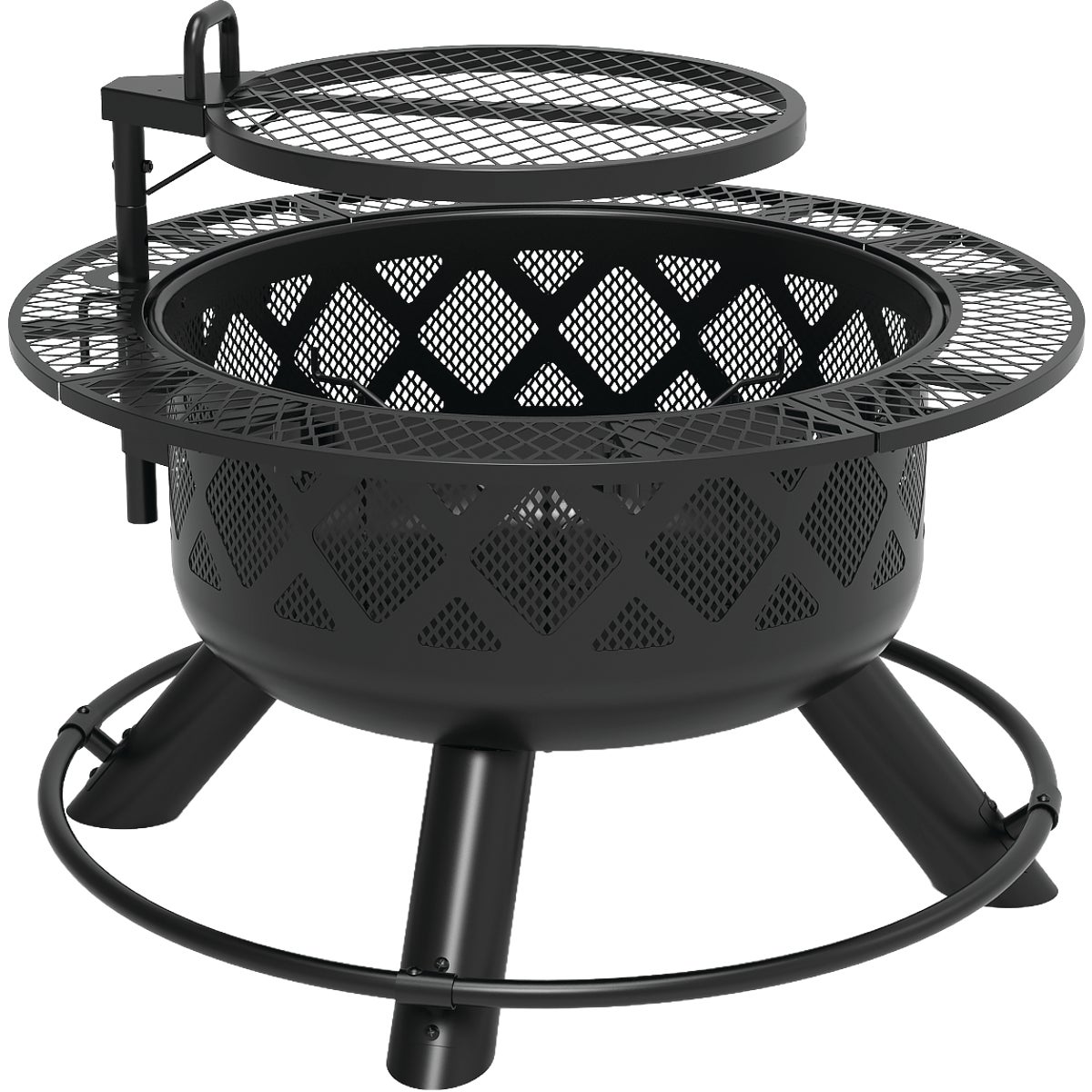 Common Good 24 In. Ranch Fire Pit With Side Tables & Grill Top