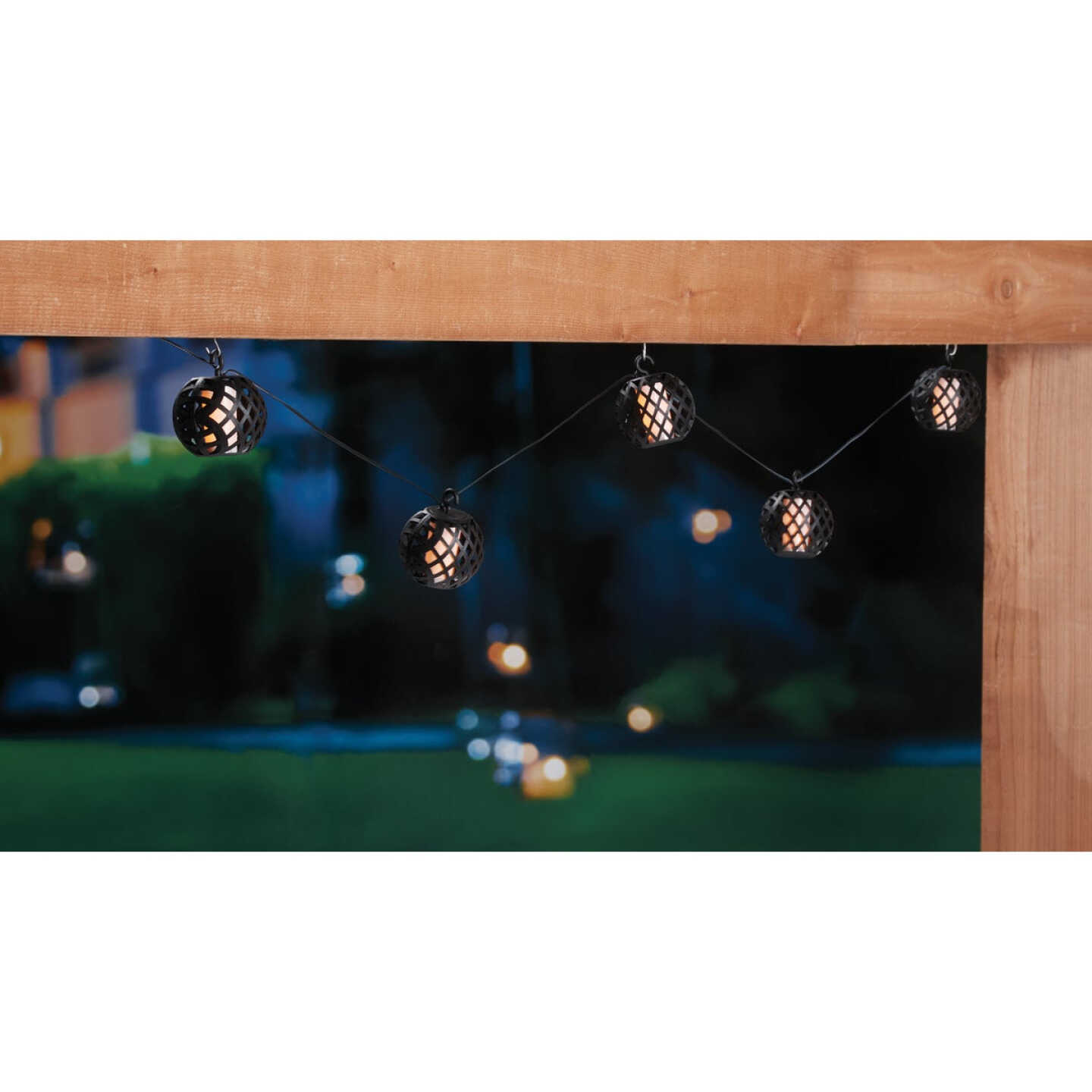 Outdoor Expressions 126 In. 5-Light Solar Flame String Light Set Image 2
