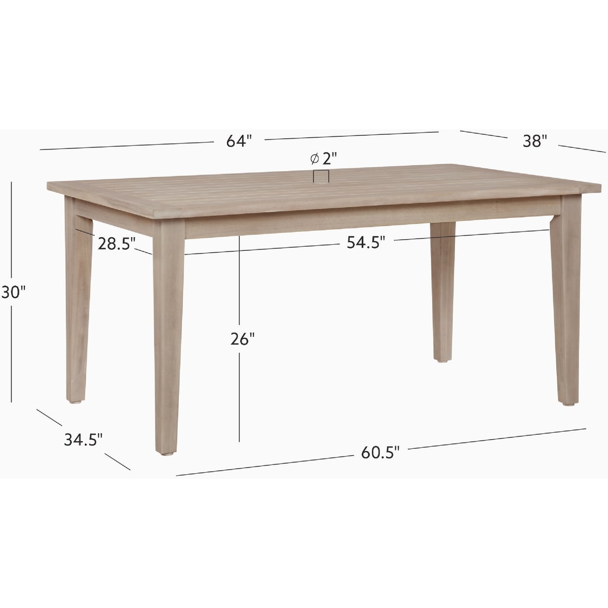 Linon Svana 64 In. x 38 In. Natural Acacia Wood Dining Table Image 2