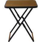 Sunjoy 24 In. Square Heavy-Duty Woodgrain Finish Steel Folding Table Image 1
