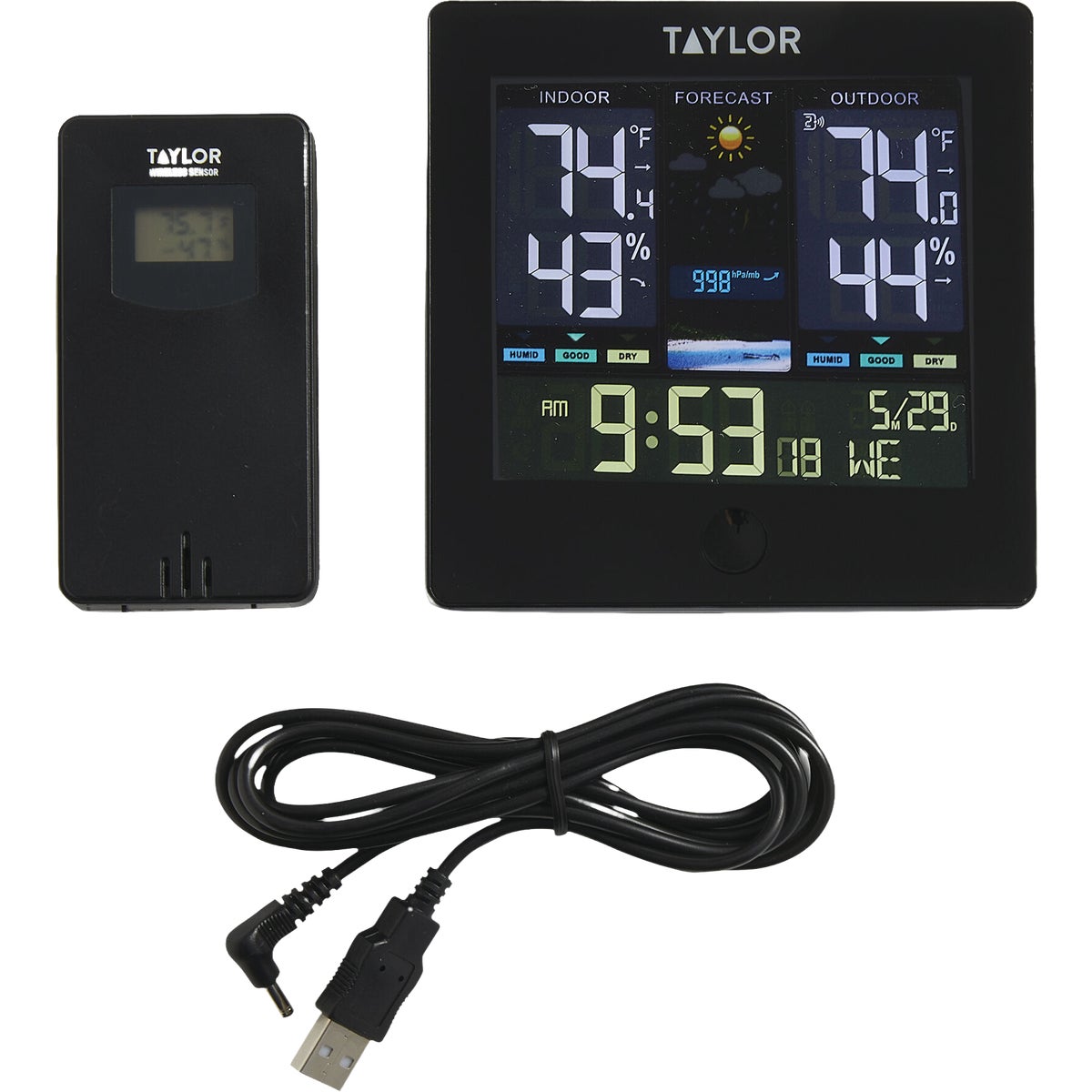 Taylor Digital Indoor/Outdoor Color LCD Weather Forecaster