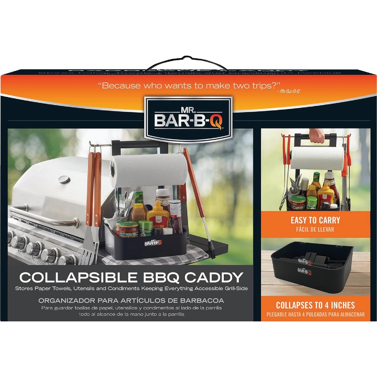 Mr. Bar-B-Q 12.13 In. W. x 7.17 In. H. x 7.87 In. D. Collapsible BBQ Caddy Image 2