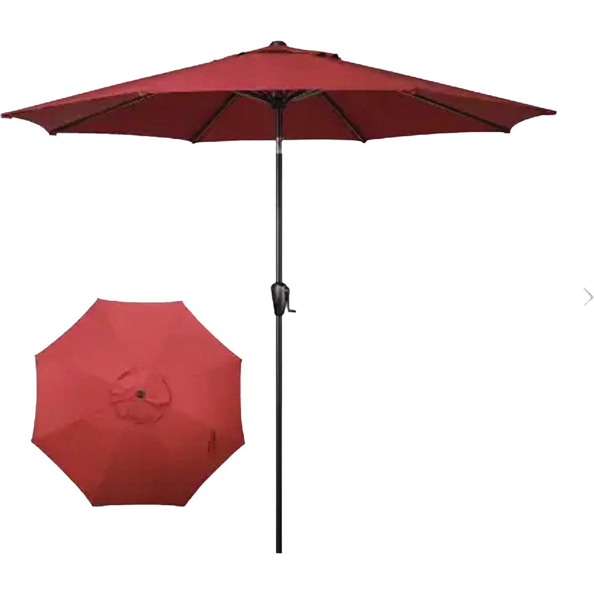 Sun-Ray 9 Ft. Steel Burgundy Patio Umbrella