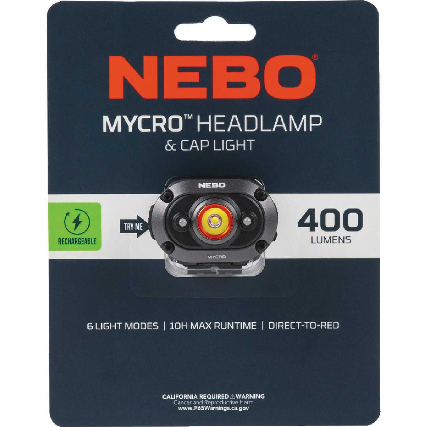 Nebo Mycro 400 Lm. LED Rechargeable Headlamp & Cap Light Image 4