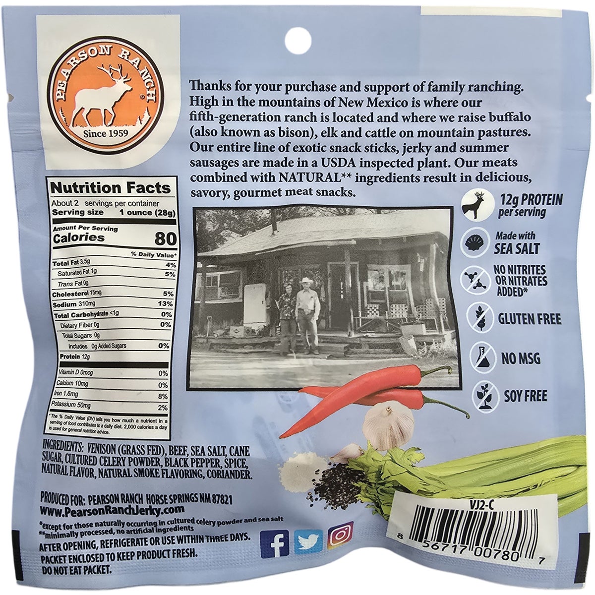 Pearson Ranch Jerky 2.1 Oz. All-Natural Venison Jerky Image 4