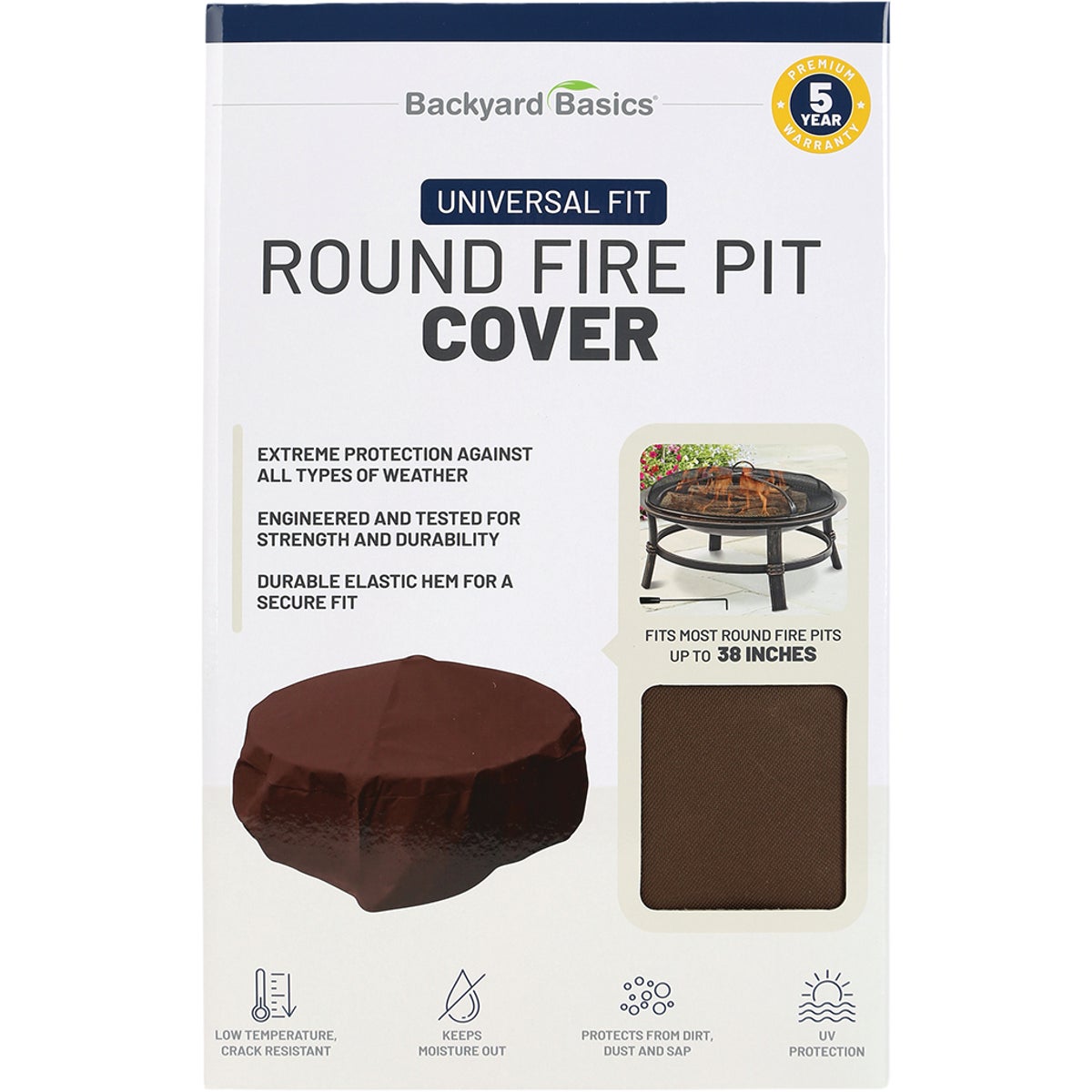 Backyard Basics 38 In. Round Firepit Cover Image 2