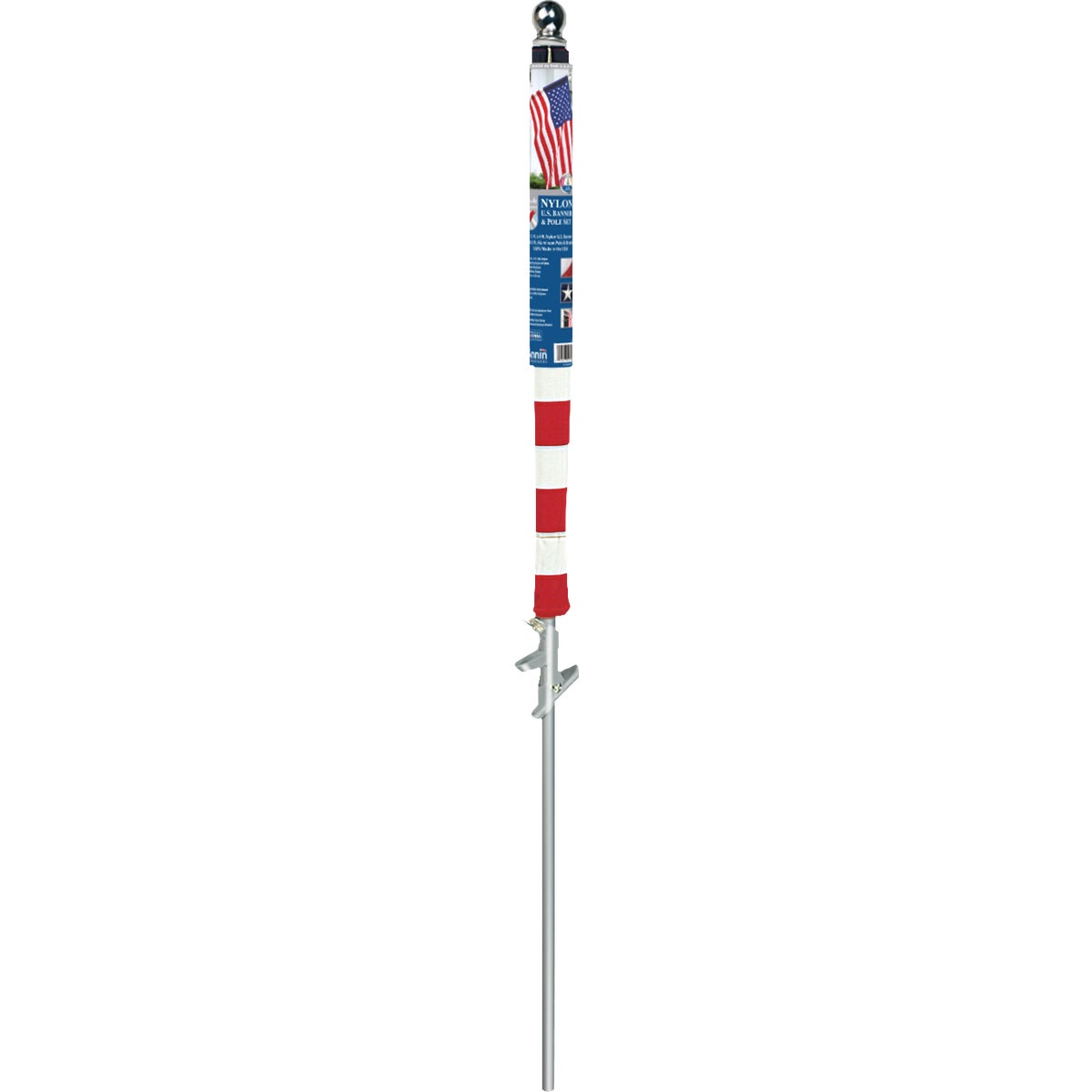 Annin 2.5 Ft. x 4 Ft. Nylon US Banner with 5 Ft. Aluminim Pole Set
