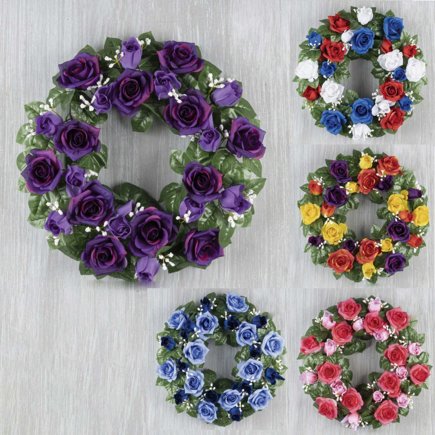 Gerson 16 In. Rosebud Memorial Wreath Display Image 1