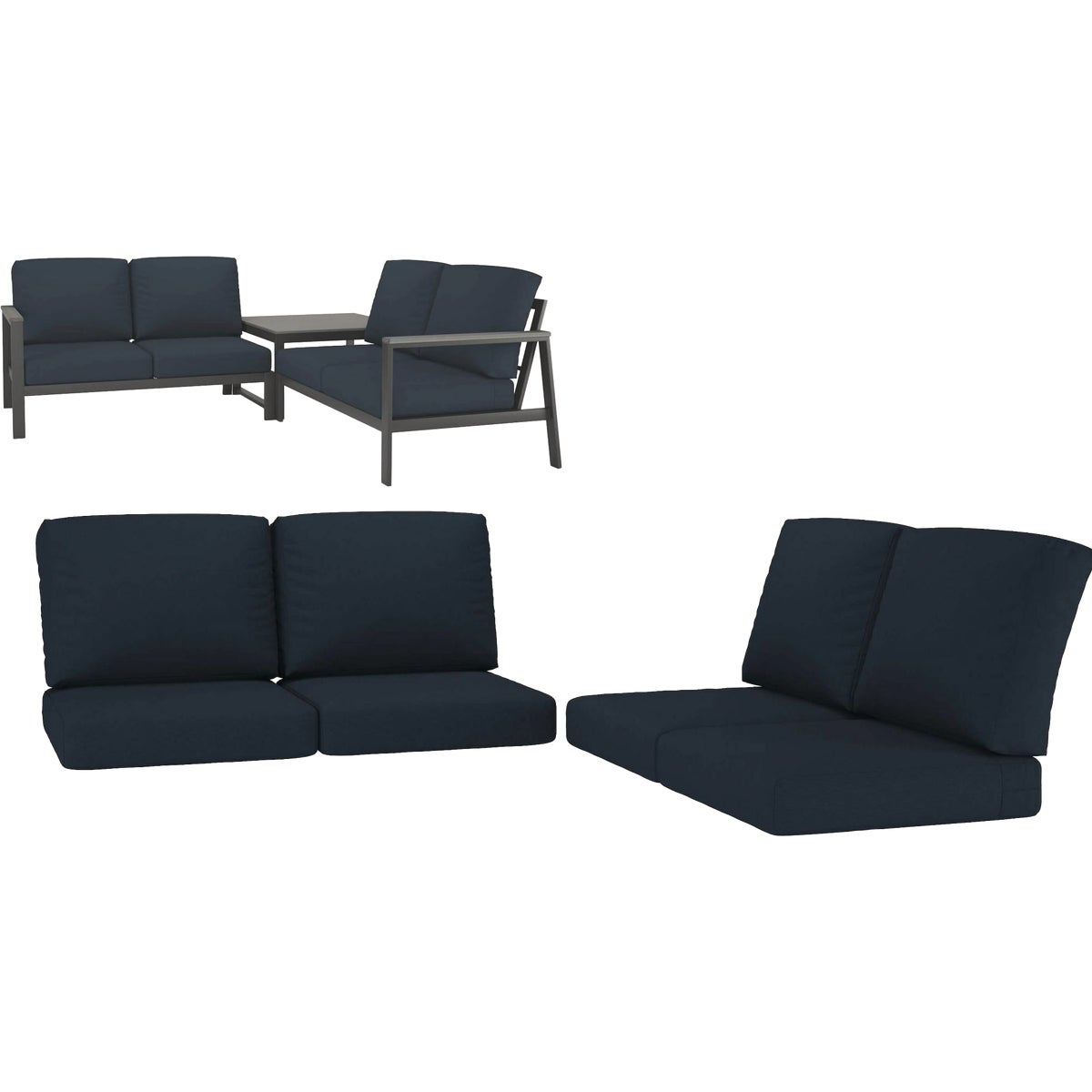 Northcape International Rockton Navy Polyester Sectional Cushion Set Image 2