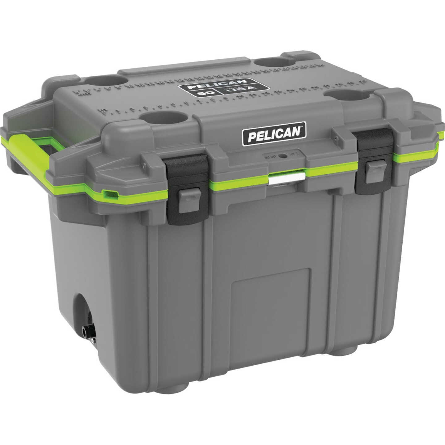 Pelican Elite 50 Qt. Cooler, Dark Gray & Green Image 1