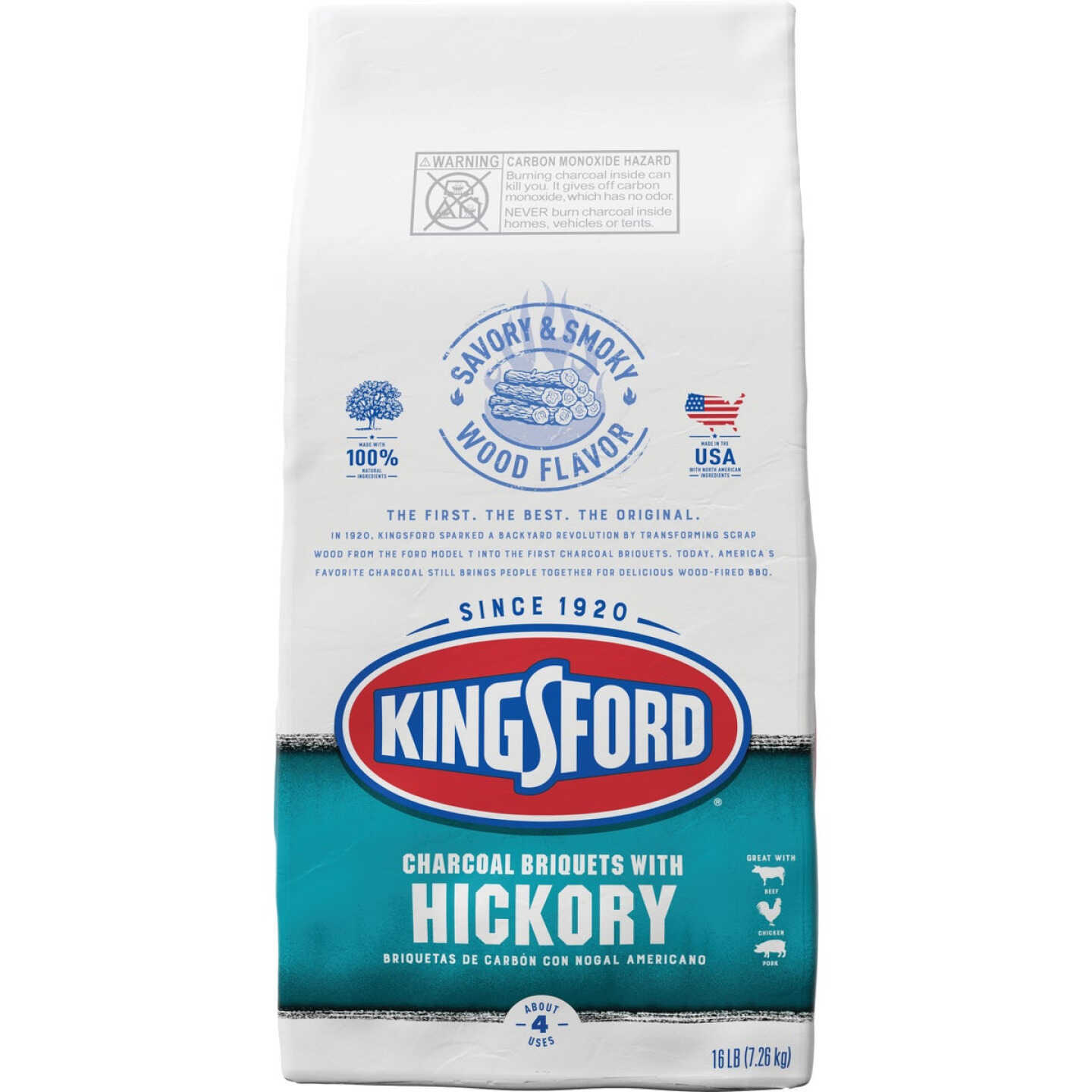 Kingsford 16 Lb. Hickory Briquets Charcoal Image 1