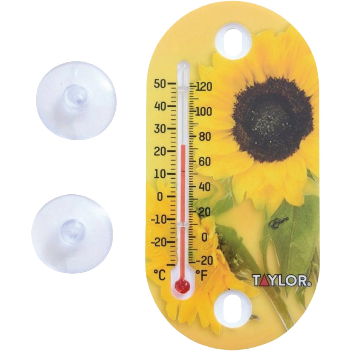 Taylor 4 In. Sunflower Suction Cup Thermometer