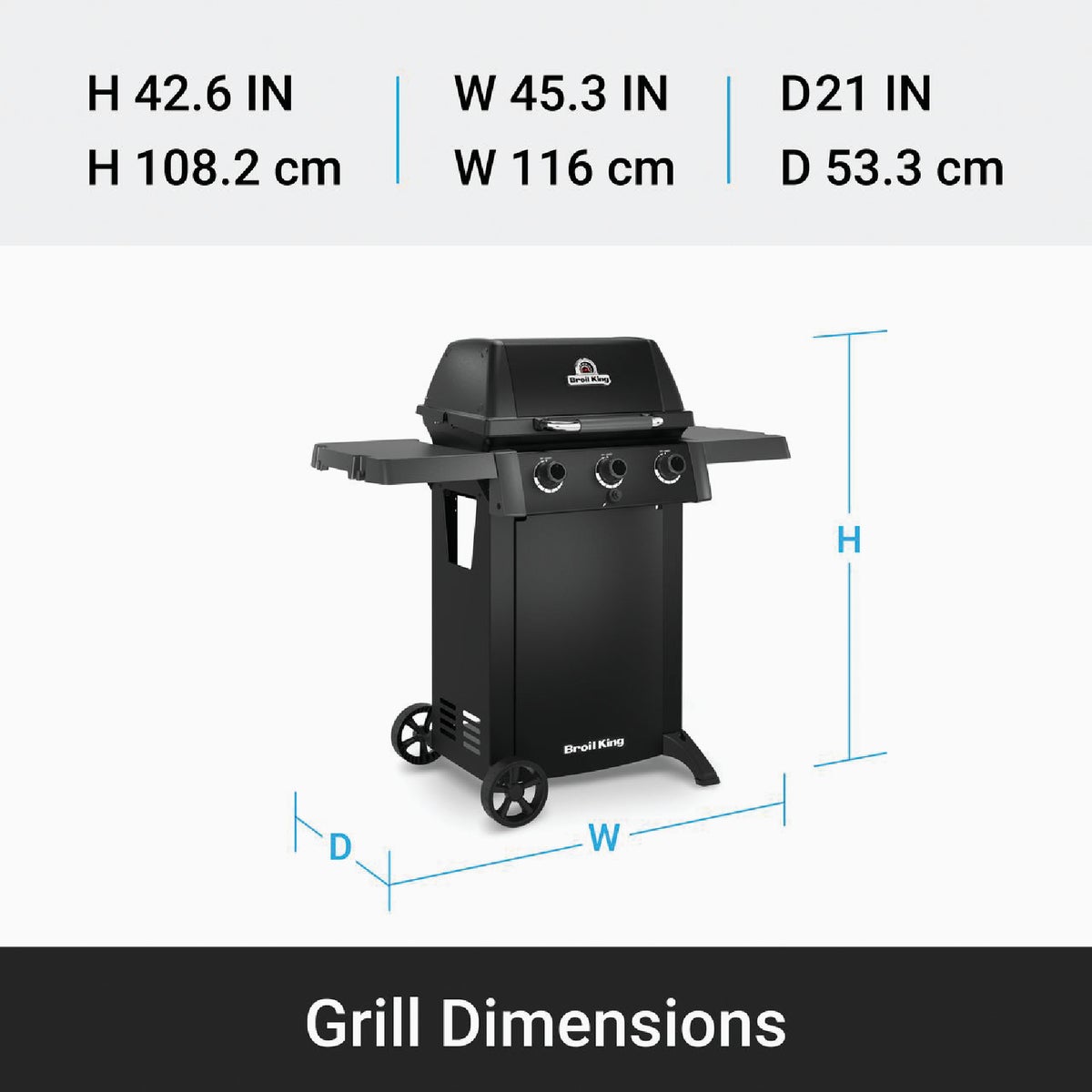 Broil King Gem 310 3-Burner Black 24,000 BTU LP Gas Grill Image 3