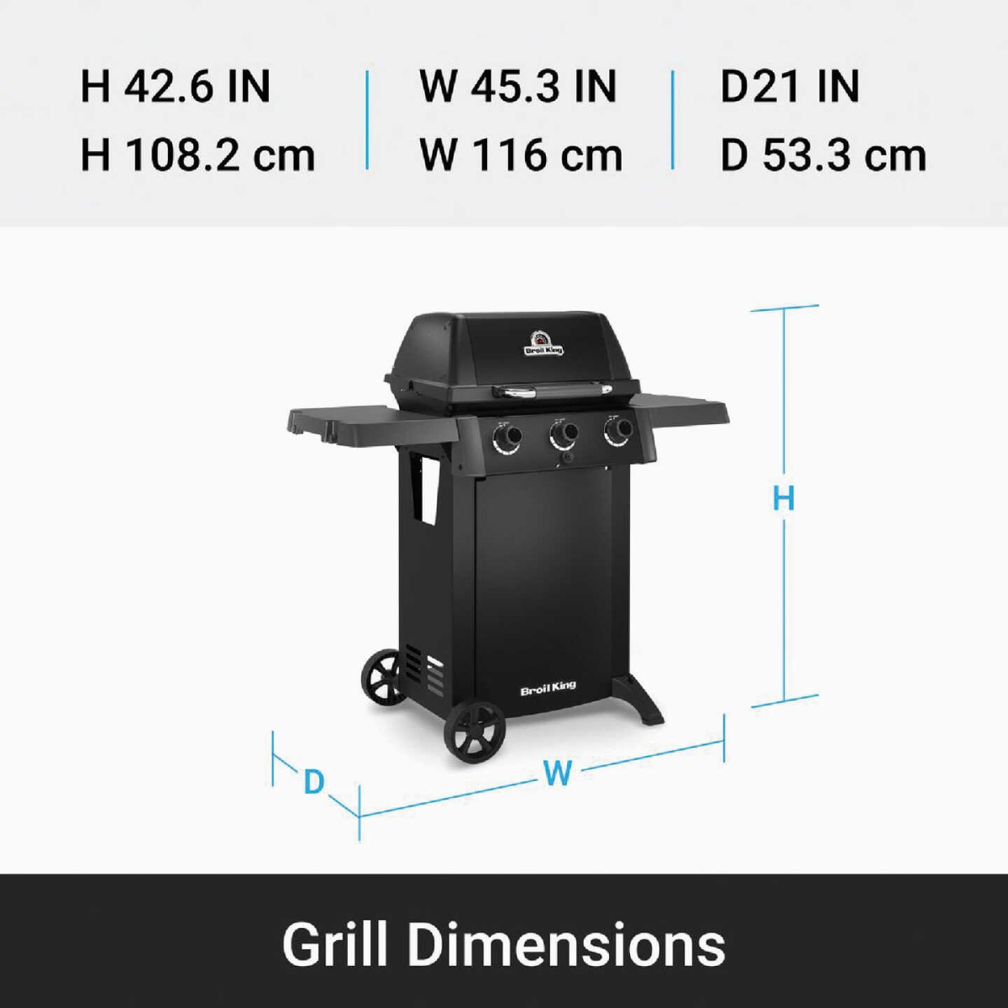 Broil King Gem 310 3-Burner Black 24,000 BTU LP Gas Grill Image 3