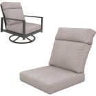 Northcape International Rockton Gray Polyester High Back Swivel Rocker Gray Cushion Image 2