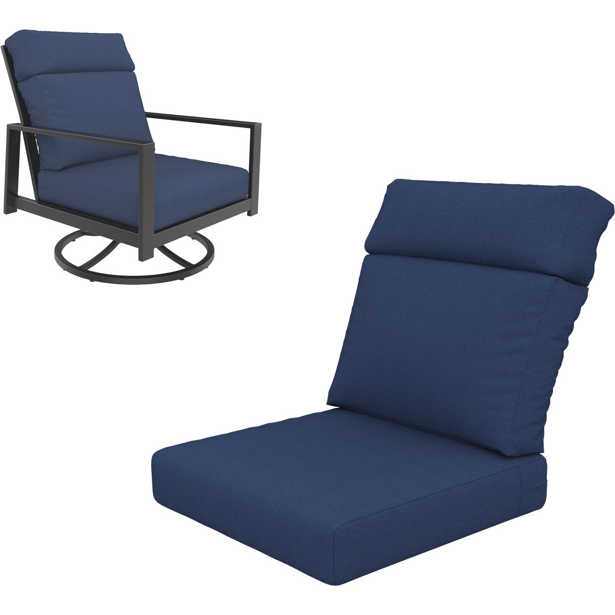 Northcape International Rockton Navy Polyester High Back Swivel Rocker Navy Cushion Image 2