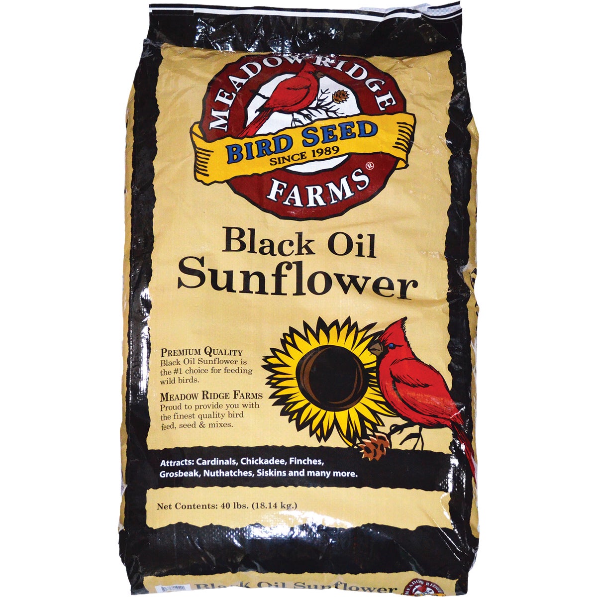 Meadow Ridge Farms 40 Lb. Black Oil Sunflower Wild Bird Seed