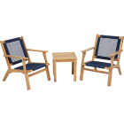 3-Piece Navy Acacia Wood Chat Set Image 1