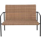 Sunjoy Brown Wicker Heavy-Duty Steel Outdoor Stacking Loveseat Image 2