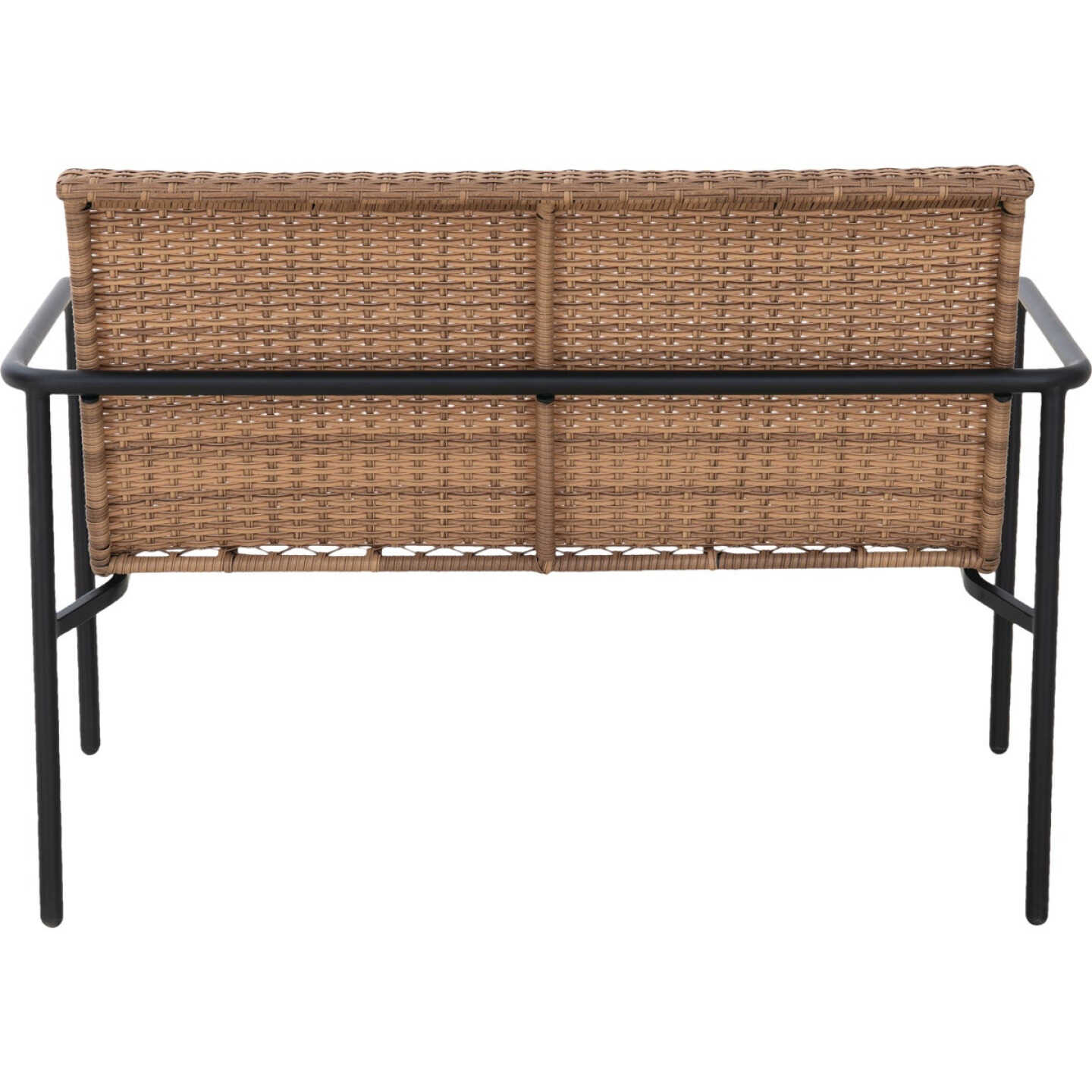 Sunjoy Brown Wicker Heavy-Duty Steel Outdoor Stacking Loveseat Image 4