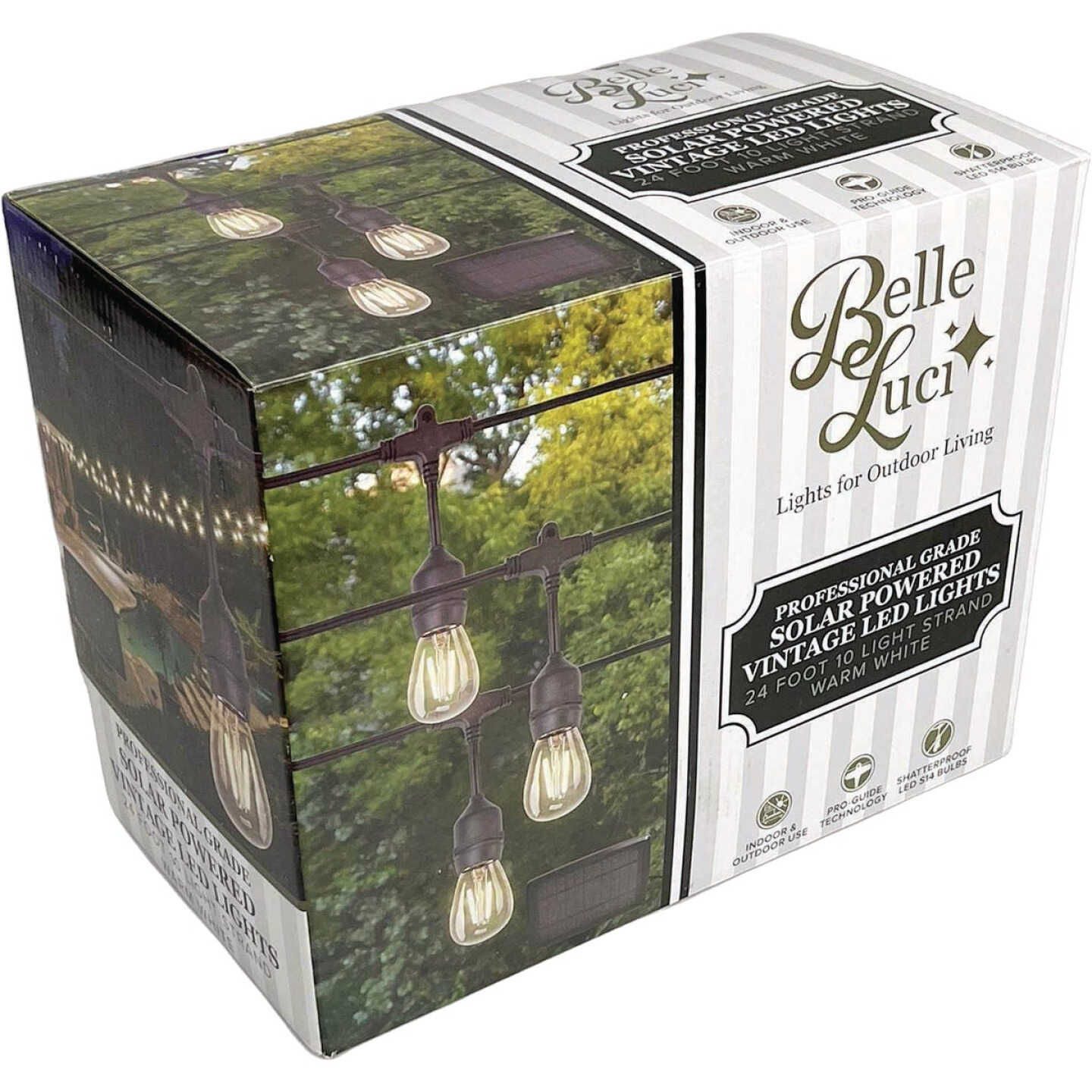 Holiday Bright Lights Belle Luci 10-Bulb S14 Warm White Solar LED Patio Lights Image 1