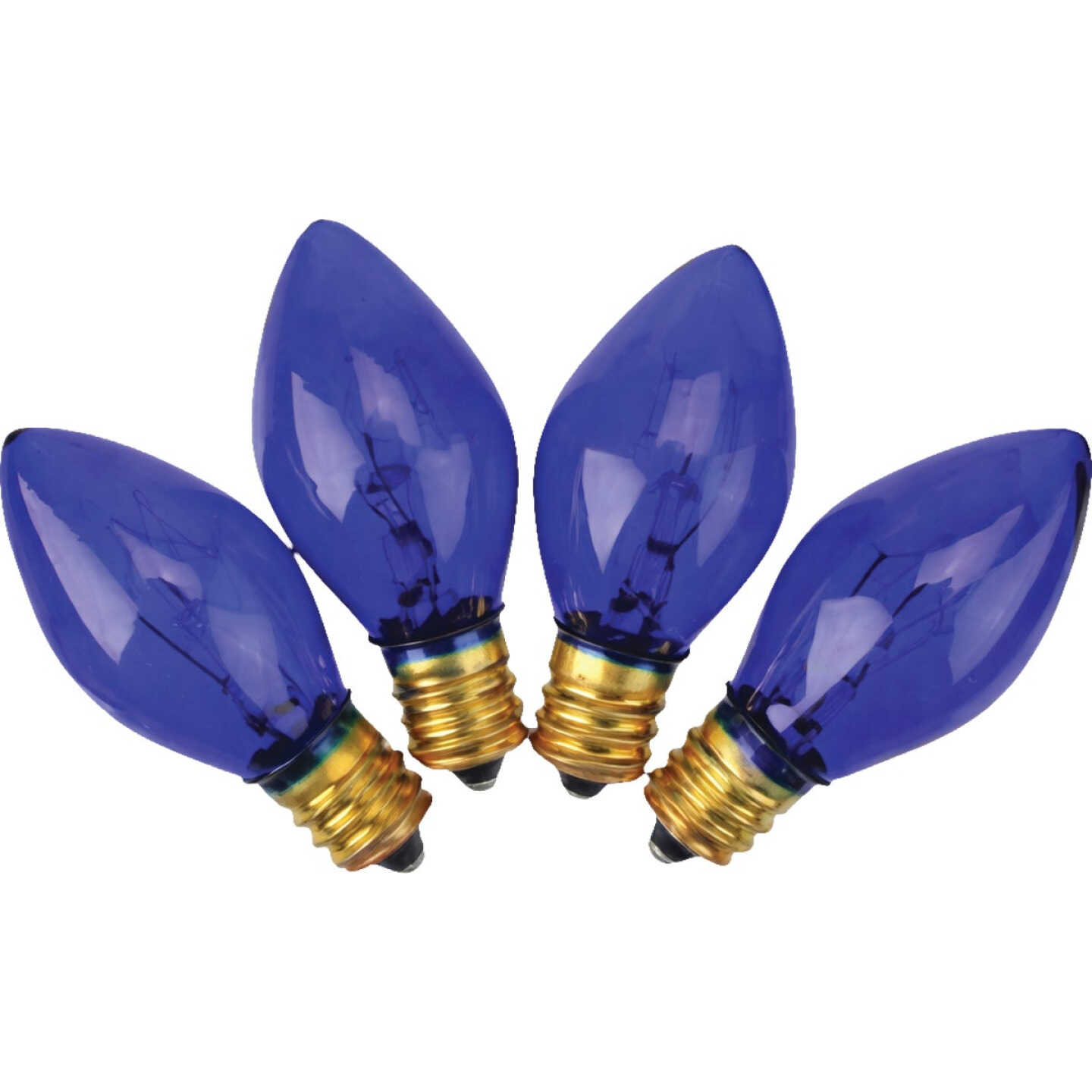 Home Impressions C7 Blue Transparent 125V Replacement Light Bulb (4-Pack) Image 1