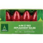 Home Impressions C7 Red Transparent 125V Replacement Light Bulb (4-Pack) Image 2