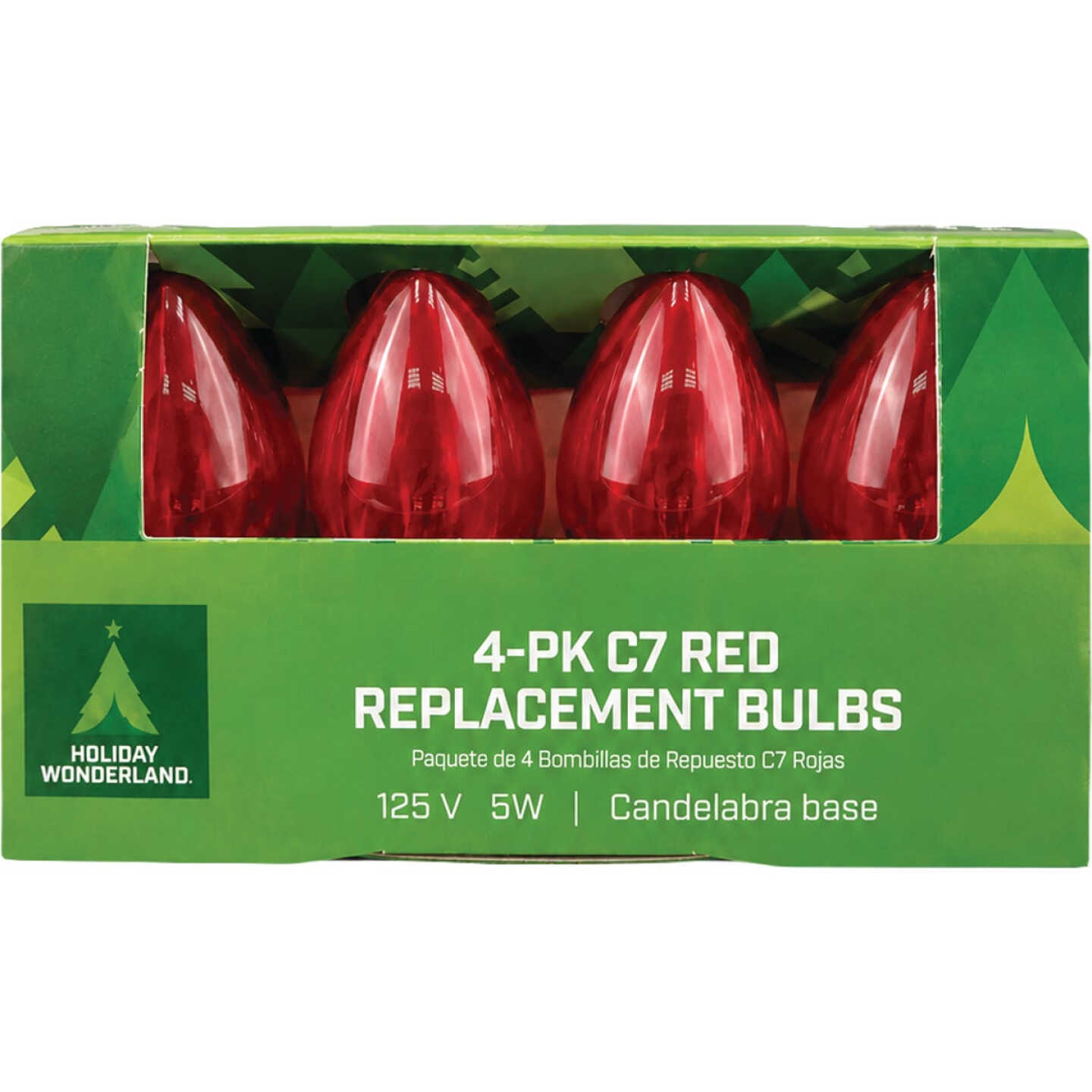Home Impressions C7 Red Transparent 125V Replacement Light Bulb (4-Pack) Image 2
