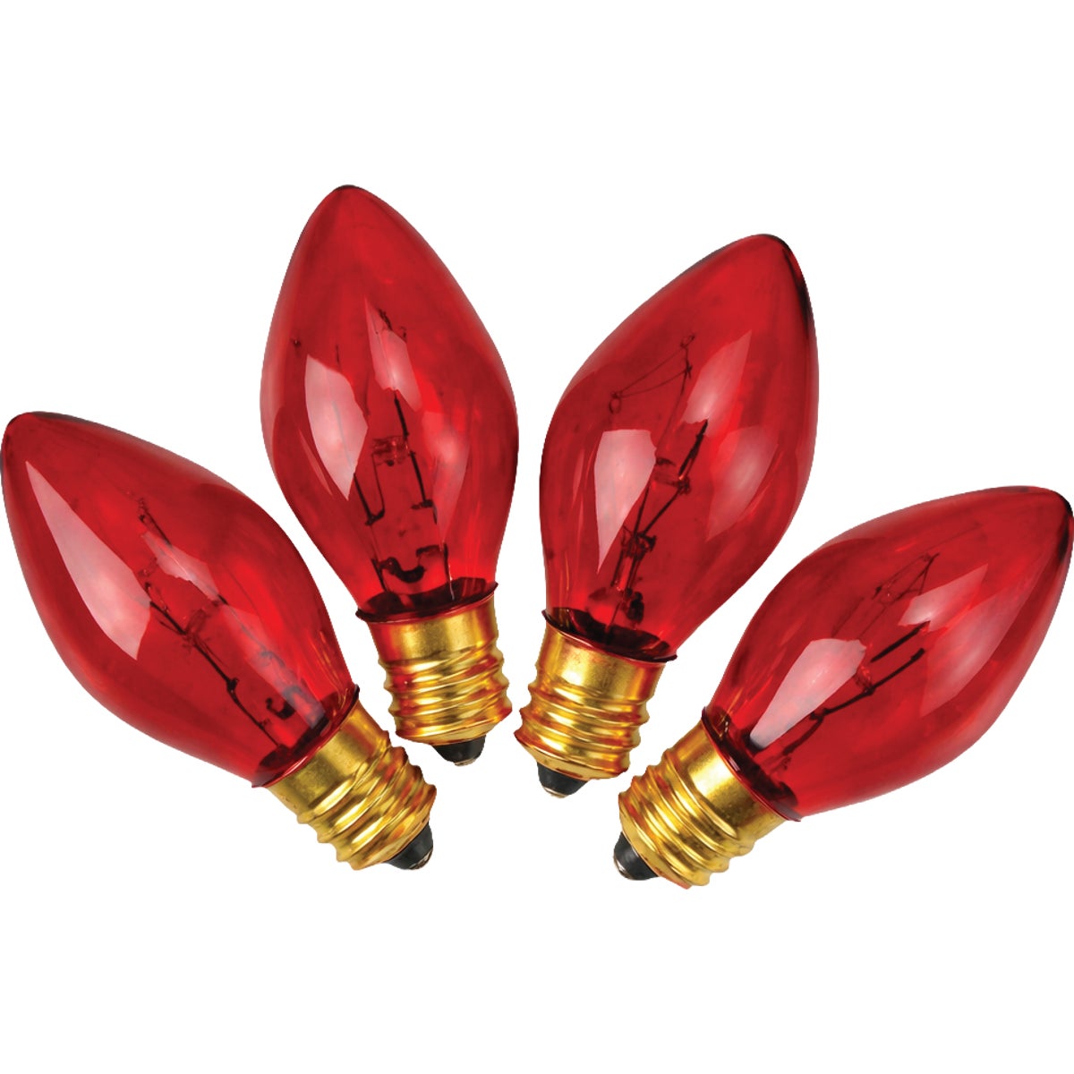 Home Impressions C7 Red Transparent 125V Replacement Light Bulb (4-Pack) Image 1