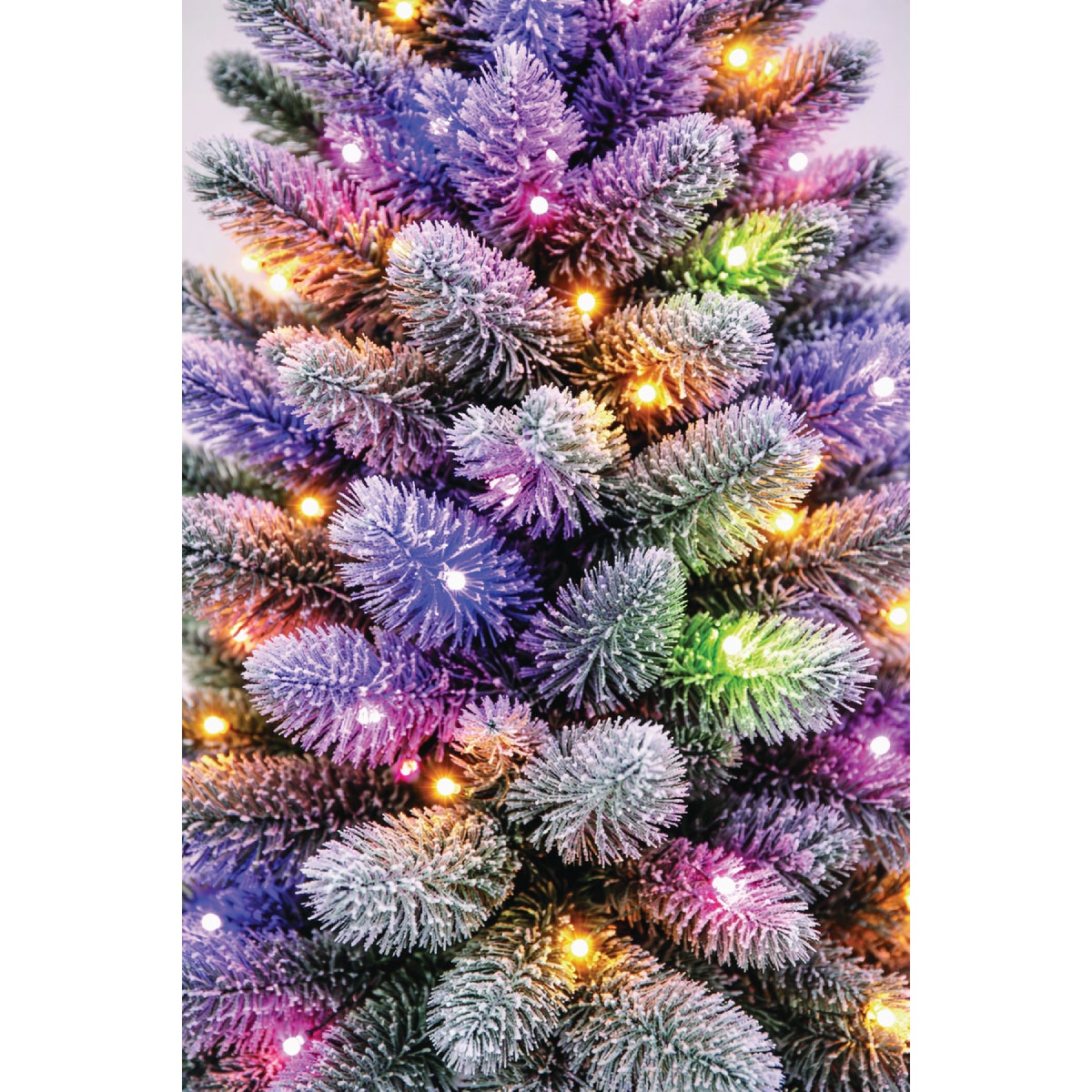 National Tree Company 4.5 Ft. 100 Warm White LED Flocked Pre-Lit Evergreen Potted Christmas Tree Image 2