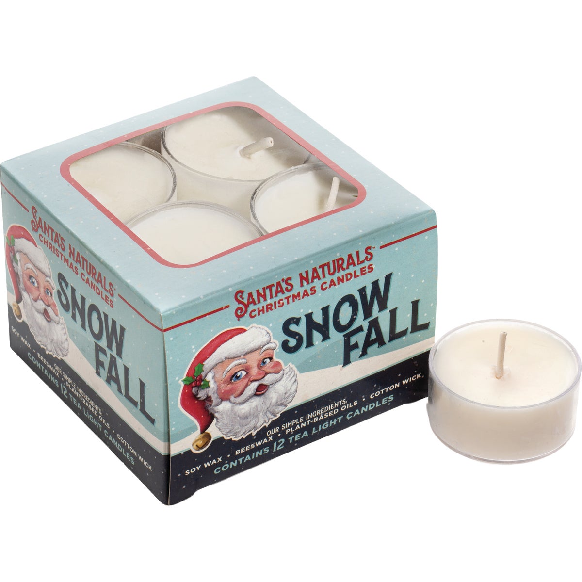 Santa's Naturals Snow Fall Tea Light Candles (12-Pack)