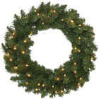Holiday Wonderland 24 In. 20-Bulb Clear Incandescent PVC Wreath Image 1