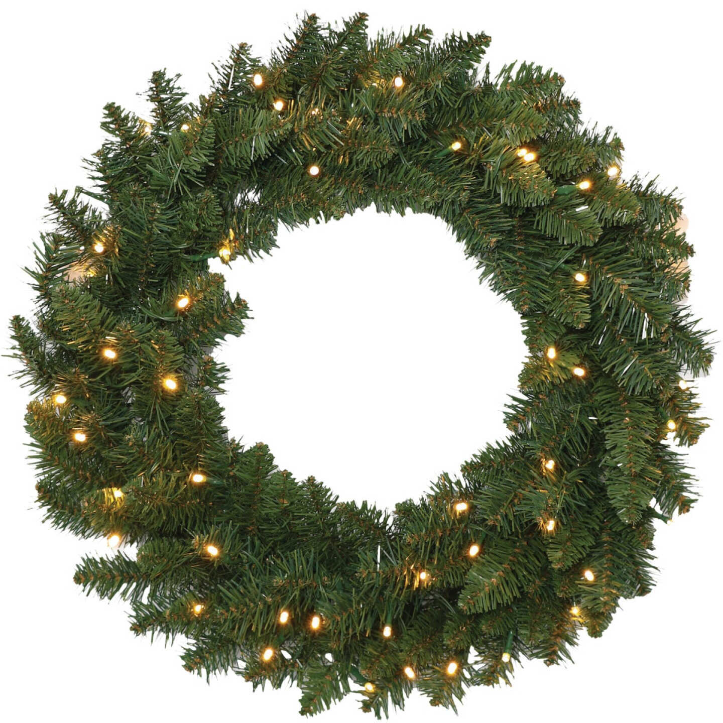 Holiday Wonderland 24 In. 20-Bulb Clear Incandescent PVC Wreath Image 1