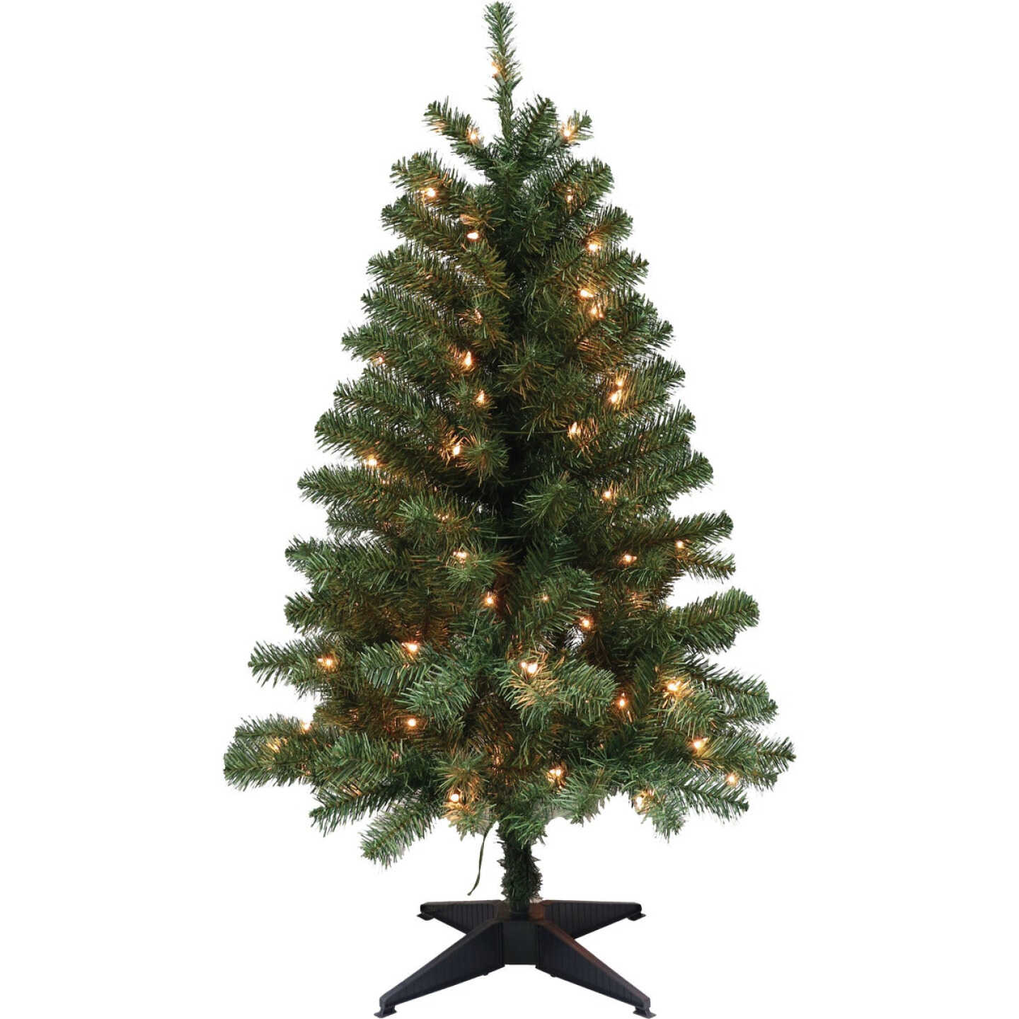 Puleo 4 Ft. 100-Bulb Clear Incandescent Prelit Christmas Tree Image 1