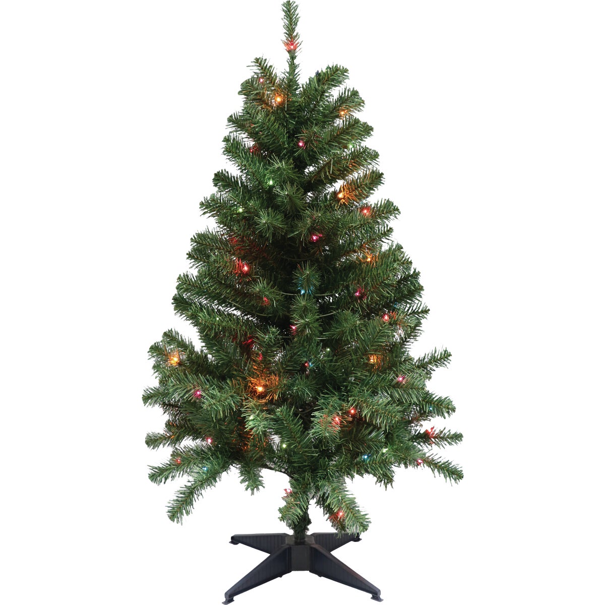 Puleo 4 Ft. 100-Bulb Multi-Color Incandescent Prelit Christmas Tree