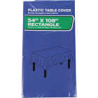 54 In. x 108 In. Navy Rectangular Plastic Table Cover Image 1