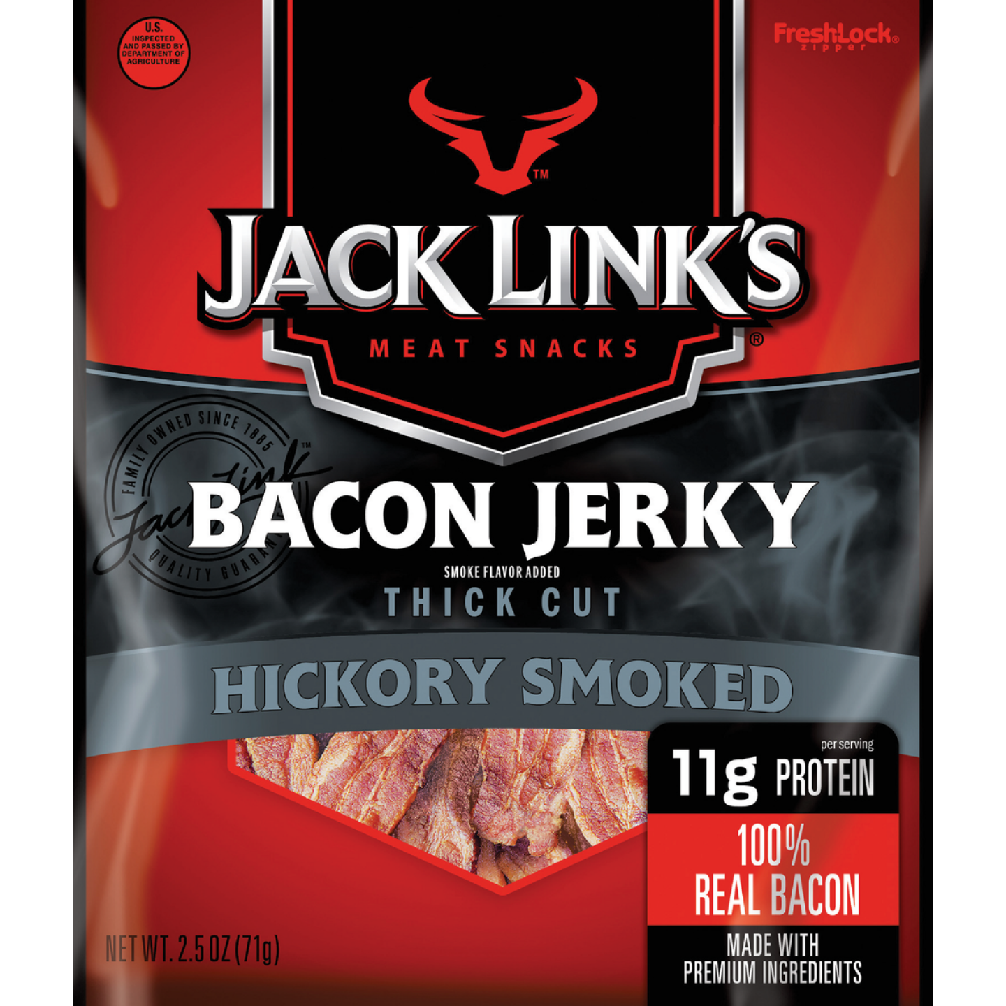 Jack Link's 2.5 Oz. Thick Cut Hickory Smoked Bacon Jerky Image 1