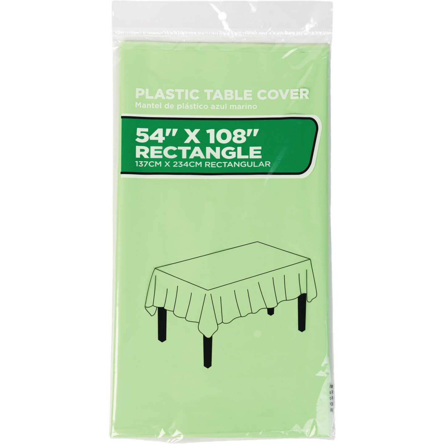 54 In. x 108 In. Lime Rectangular Plastic Table Cover Image 1