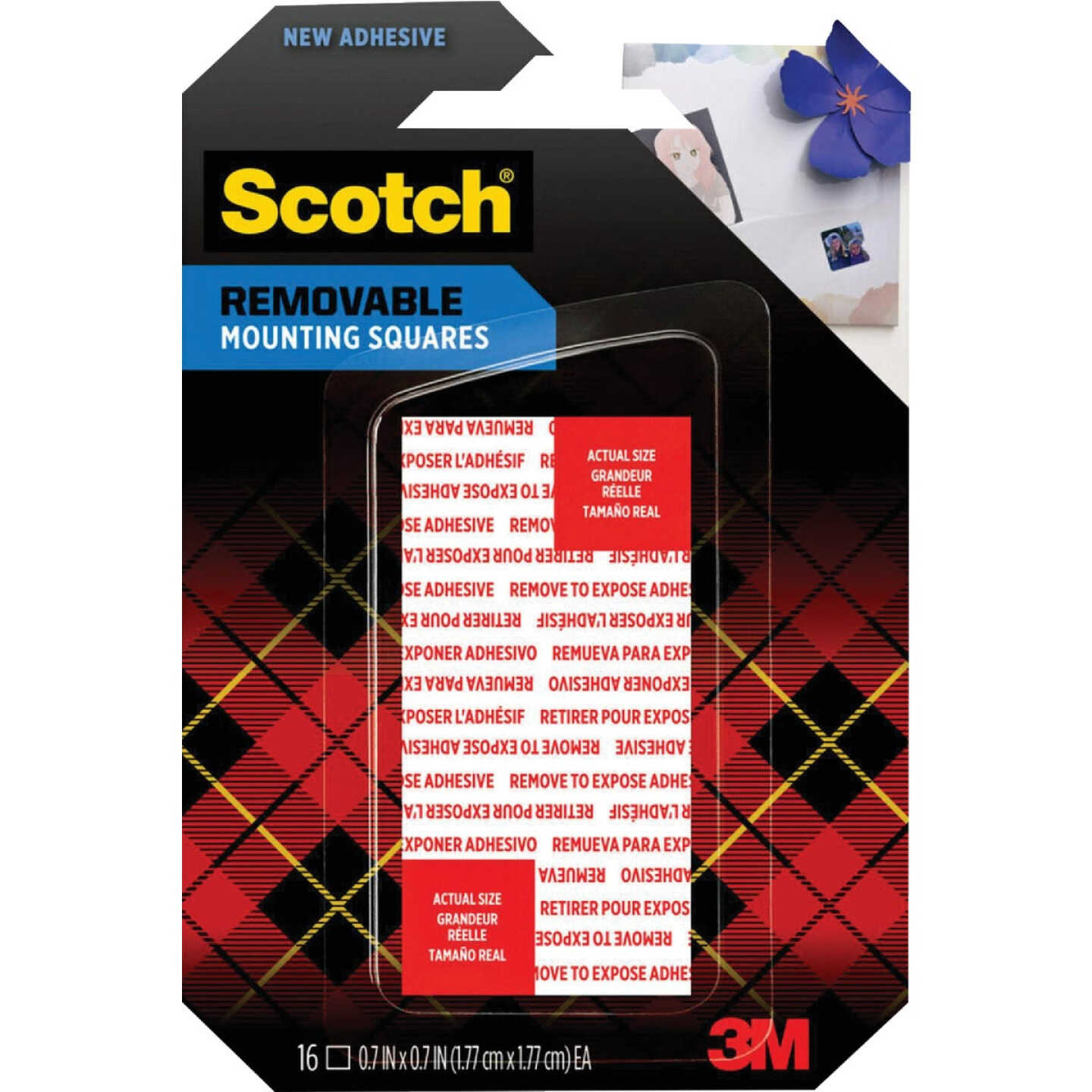 Scotch 1 In. x 1 In. 1 Lb. Capacity Removable Mounting Squares (16-Pack) Image 1