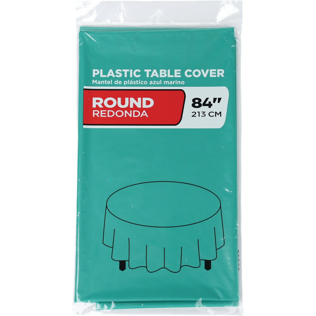 84 In. Emerald Green Round Plastic Table Cover