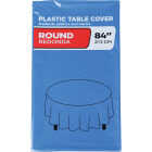 84 In. Cobalt Blue Round Plastic Table Cover Image 1
