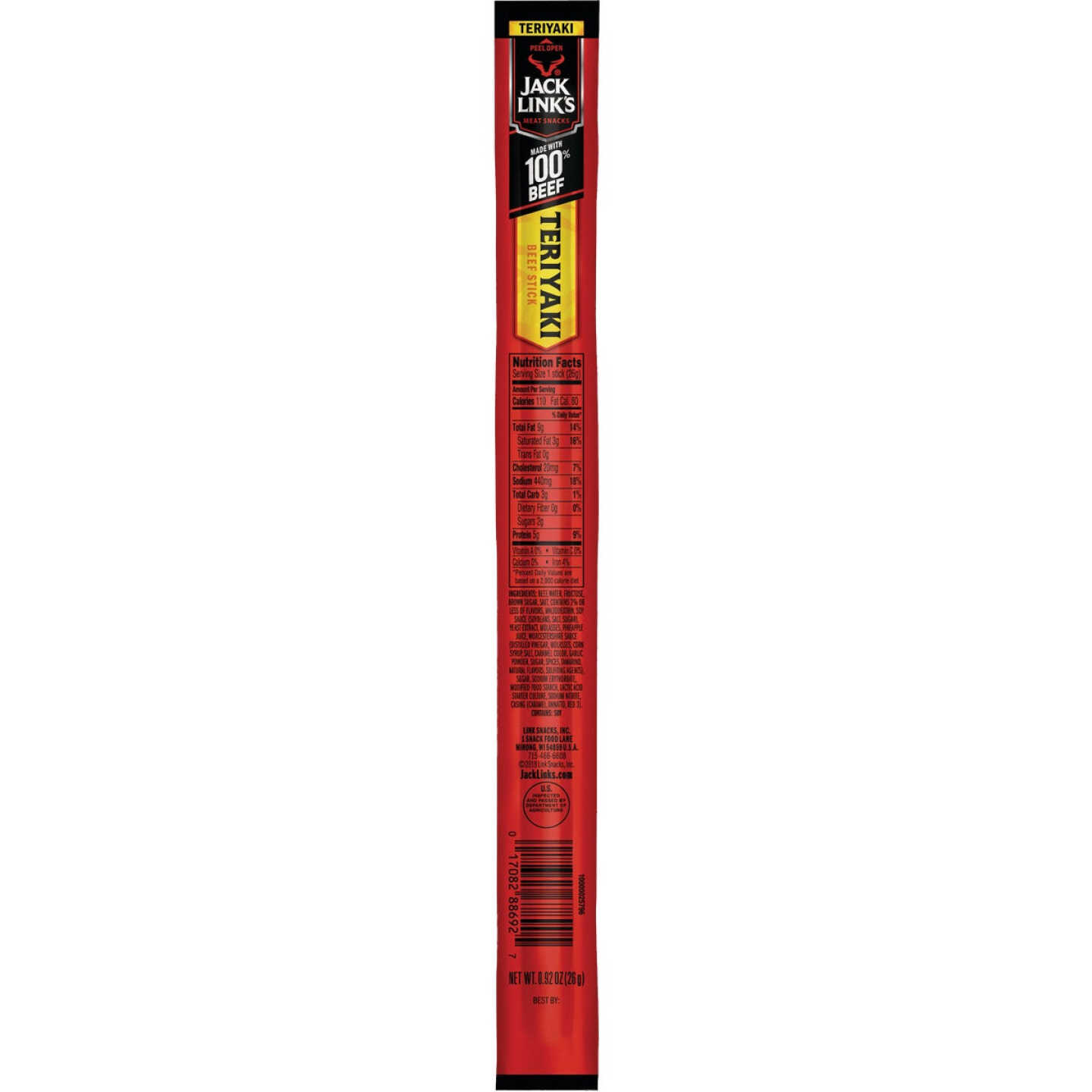 Jack Link's Teriyaki 0.92 Oz. Beef Stick Jerky Image 1