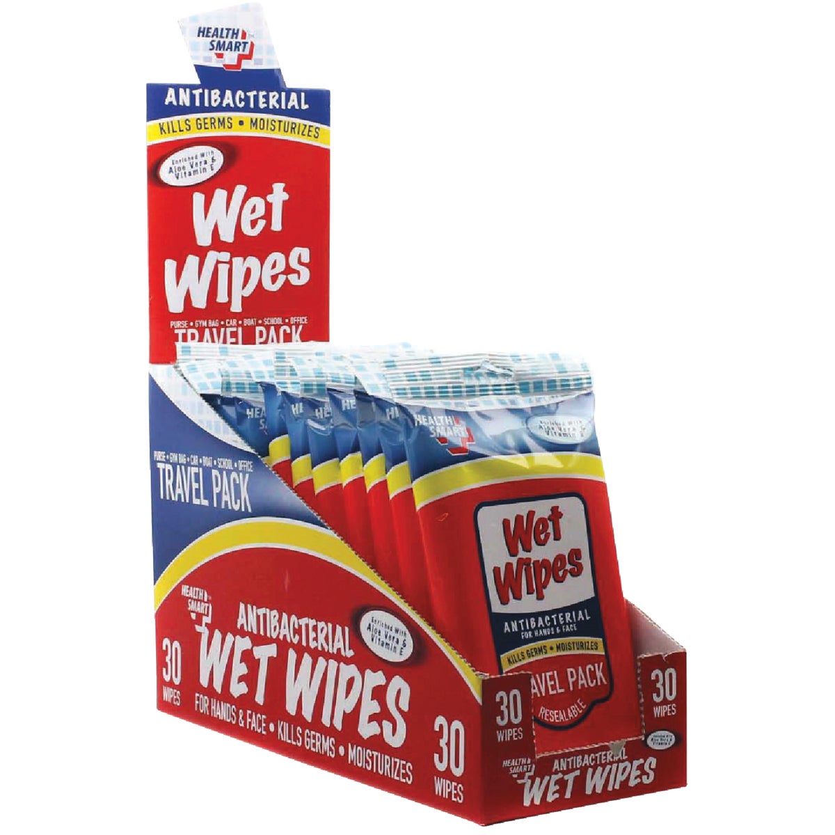Health Smart Antibacterial Hand Cleaning Wipe Travel Pack (30-Count)